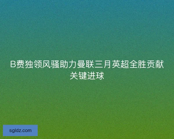 B费独领风骚助力曼联三月英超全胜贡献关键进球