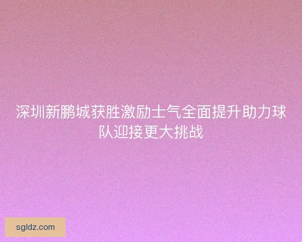 深圳新鹏城获胜激励士气全面提升助力球队迎接更大挑战